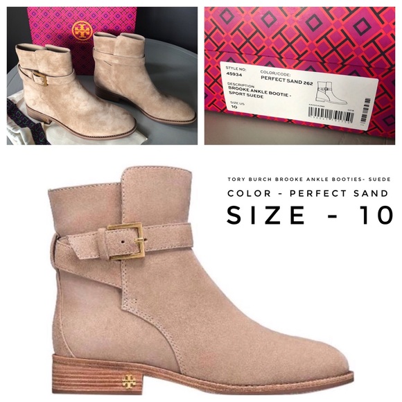 tory burch brooke ankle bootie suede